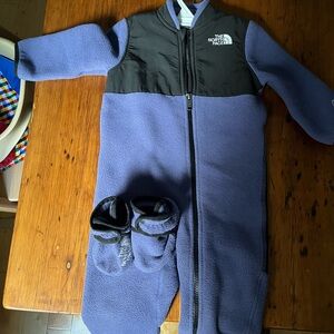 The North Face Kids Fleece One Piece - Purple and Black